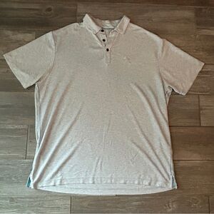 Men's XL Light Green and White Stripes Caribbean‎ Short Sleeve Polo